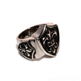 Fleur De Lis Steel ring