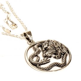 Lion and snake pendant