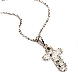 Silver cross pendant and chain