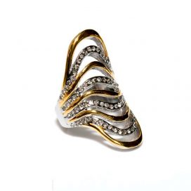big zircon ring golden