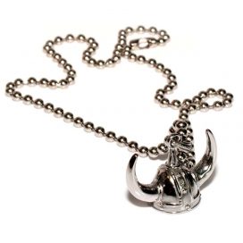 Viking helm pendant and chain