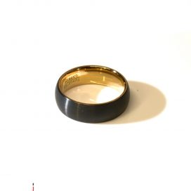 Black and gold tungsten ring
