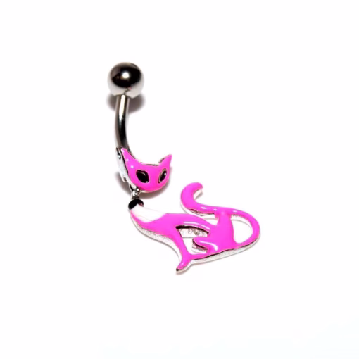 Pink cat Navel Bananabell