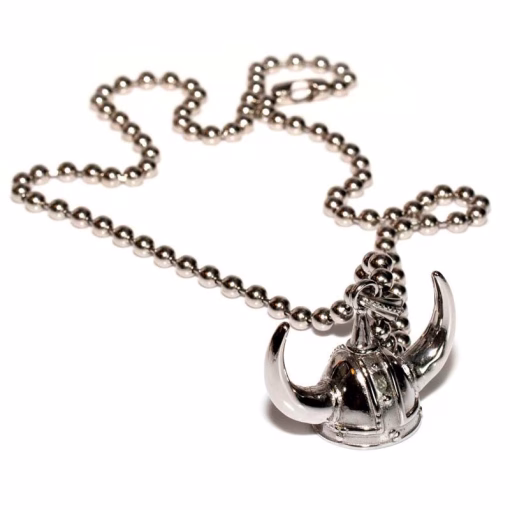 Viking helm pendant and chain