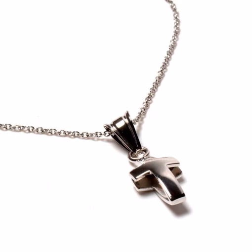 Silver cross pendant and chain