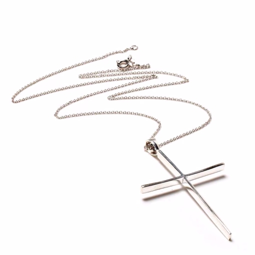 Silver cross pendant and chain