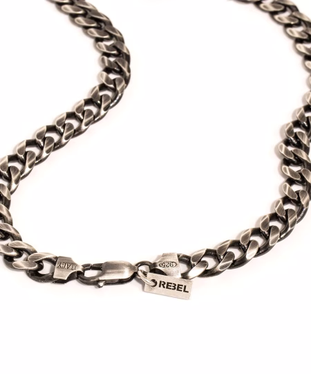 silver gunmetal necklace