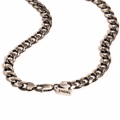 silver gunmetal necklace