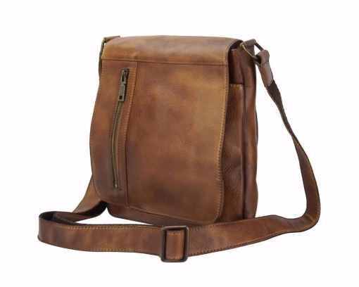 Leather messenger bag - Image 5