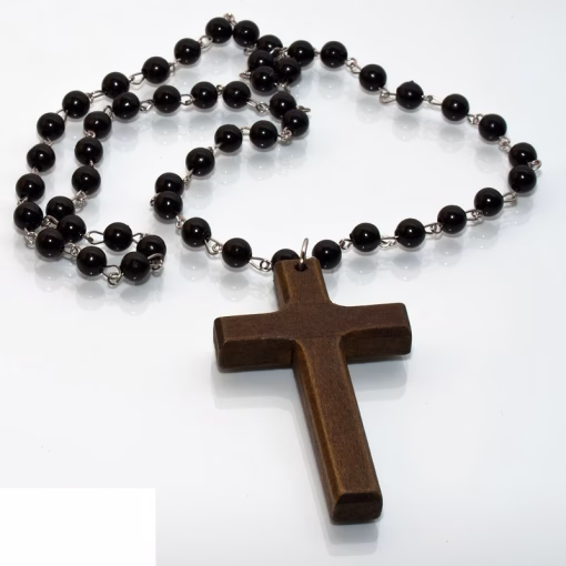 Large wooden rice necklace